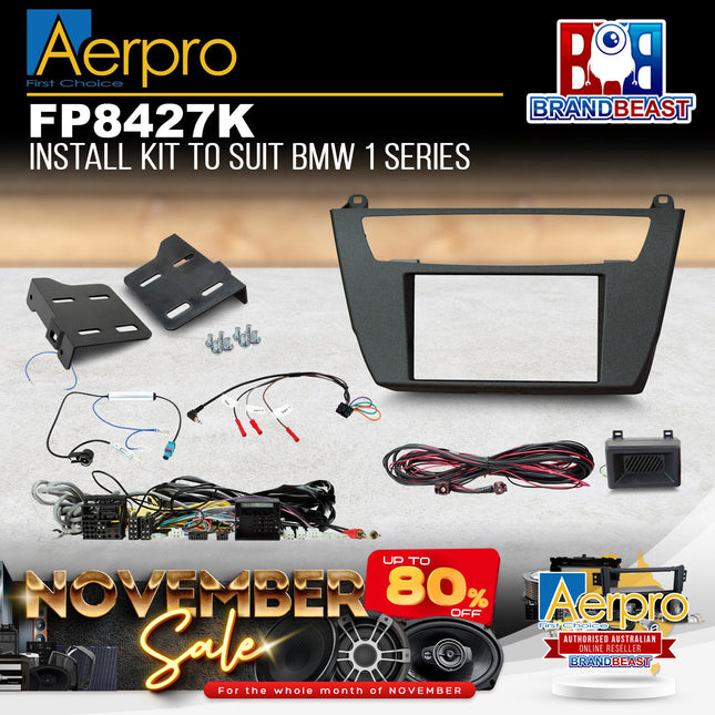 Aerpro FP8427K Double DIN Black Install Kit For BMW Series 1 & 2 (Non-Amplified)