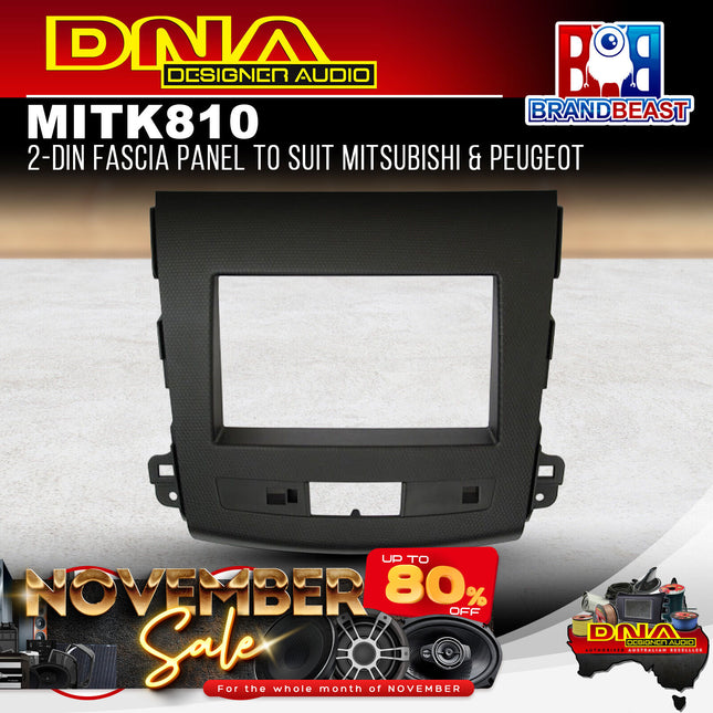 DNA MIT-K810 2-DIN Fascia Panel To Suit Mitsubishi & Peugeot