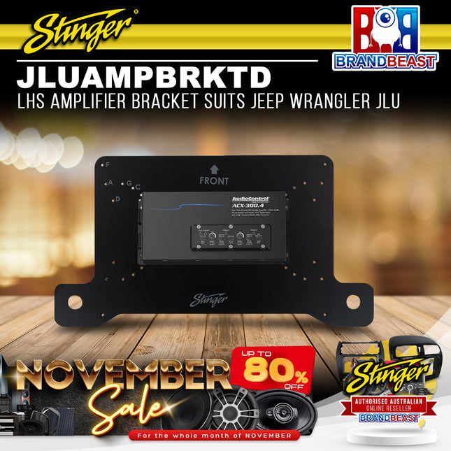 Stinger JLUAMPBRKTD LHS Amplifier Bracket Suits Jeep Wrangler JLU
