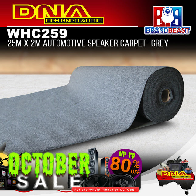 DNA WHC259 25M x 2M Grey Speaker Carpet