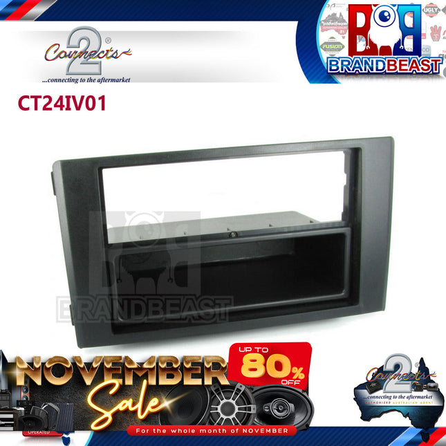 Connects2 CT24IV01 Fascia Kit Plate Frame & Pocket Suits Iveco Daily 2007 Black