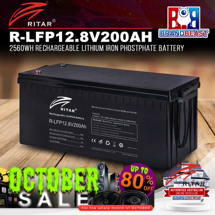 Ritar R-LFP12.8V200AH 2560Wh Rechargeable Lithium Iron Phosphate Battery