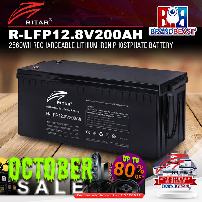 Ritar R-LFP12.8V200AH 2560Wh Rechargeable Lithium Iron Phosphate Battery