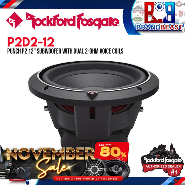 Rockford Fosgate P2D2-12 Punch 12" P2 2-Ohm DVC Subwoofer