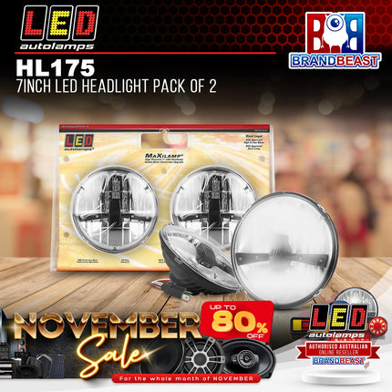 LED Autolamps HL175 7inch LED Headlight Pack Of 2