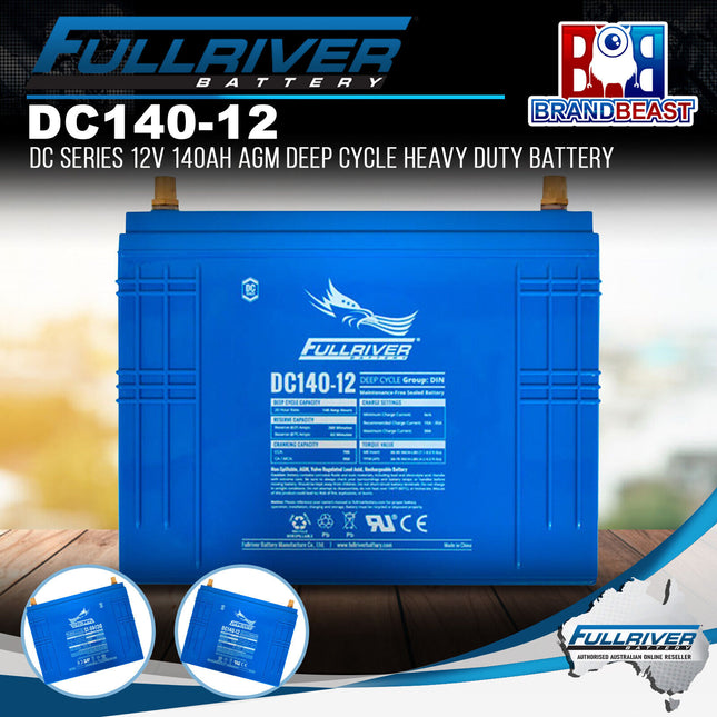 Fullriver DC140-12 DC Series 12V 140Ah AGM Deep Cycle Heavy Duty Battery