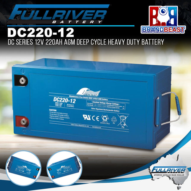 Fullriver DC220-12 DC Series 12V 220Ah AGM Deep Cycle Heavy Duty Battery