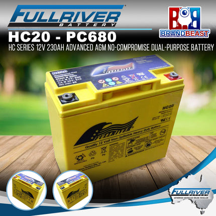 Fullriver HC20 - (PC680) HC Series 12V 230Ah Advanced AGM Dual-Purpose Battery