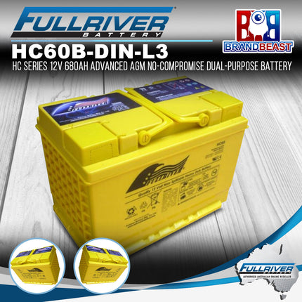 Fullriver HC60B - (DIN - L3) 12V 438Ah Advanced AGM Dual-Purpose Battery