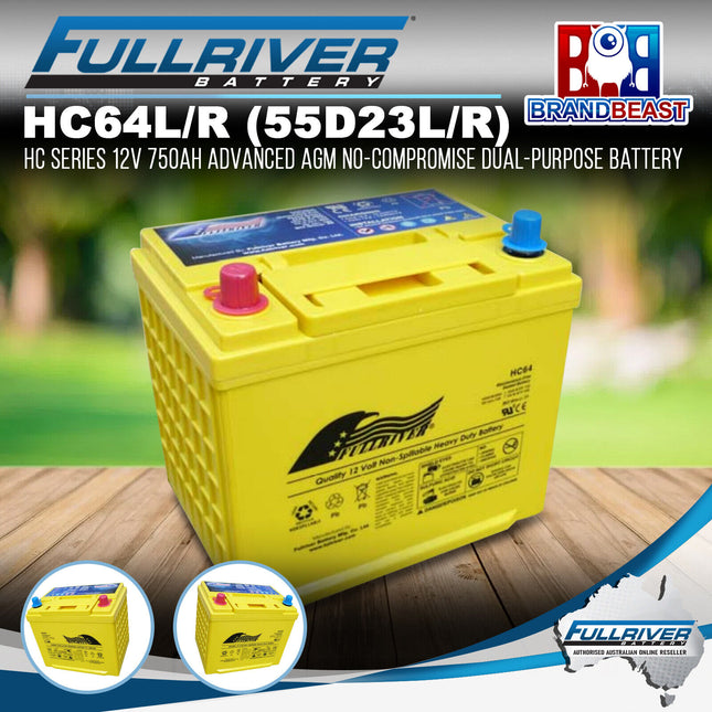 Fullriver HC64L/R (55D23L/R) 12V 750Ah Advanced AGM Dual-Purpose Battery