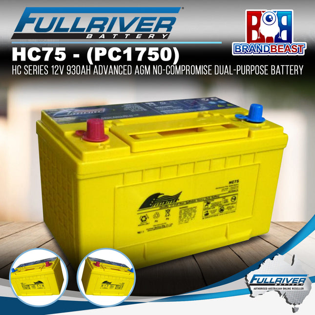 Fullriver HC75 - (PC1750) HC Series 12V 930Ah Advanced AGM Dual-Purpose Battery