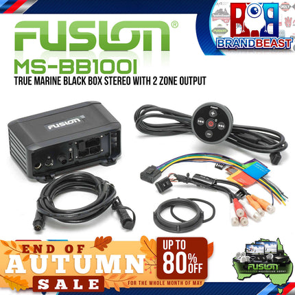 Fusion MS-BB100i True Marine Black Box Bluetooth iPhone Android Dual Zone USB