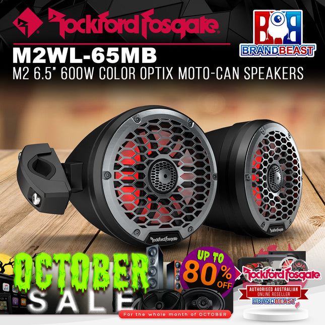 Rockford Fosgate M2WL-65MB M2 6.5" 600W Color Optix Moto-Can Speakers