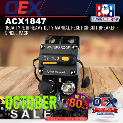OEX ACX1847 150A Type III Heavy Duty Manual Reset Circuit Breaker - Single Pack