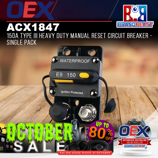 OEX ACX1847 150A Type III Heavy Duty Manual Reset Circuit Breaker - Single Pack