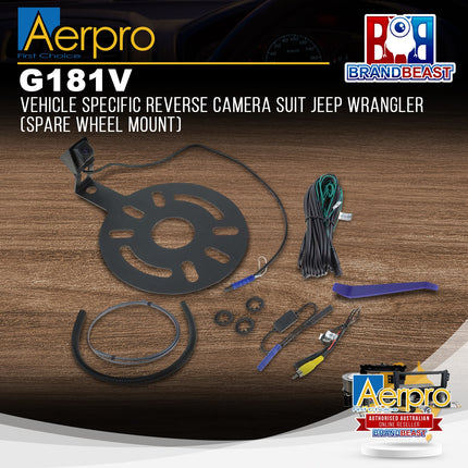 Aerpro G181V Vehicle Specific Reverse Camera Suit Jeep Wrangler (Spare Wheel Mount)