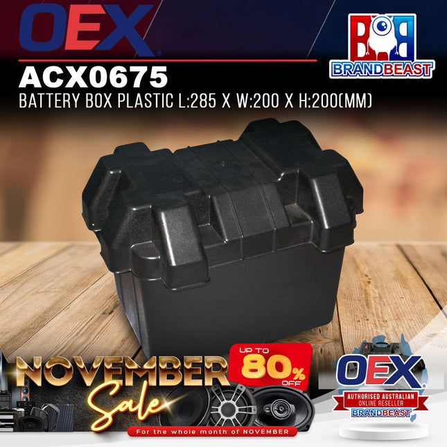OEX ACX0675 Plastic Battery Box (285 x 200 x 200mm)