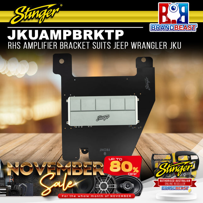 Stinger JKUAMPBRKTP RHS Amplifier Bracket Suits Jeep Wrangler JKU
