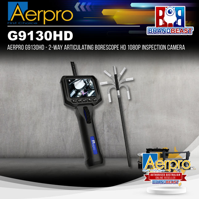 Aerpro G9130HD - 2-Way Articulating Borescope HD 1080p Inspection Camera