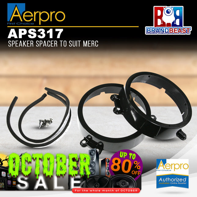 Aerpro APS317 120mm Factory Speaker Adaptor Spacers Suit Mercedes