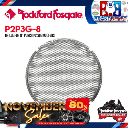 Rockford Fosgate P2P3G-8 8" Stamped Mesh Grille Insert