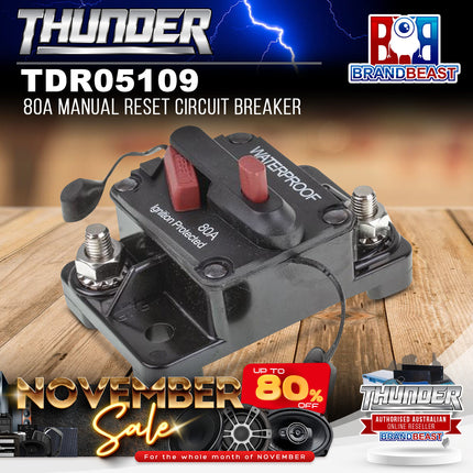 Thunder TDR05109 80A Manual Reset Circuit Breaker