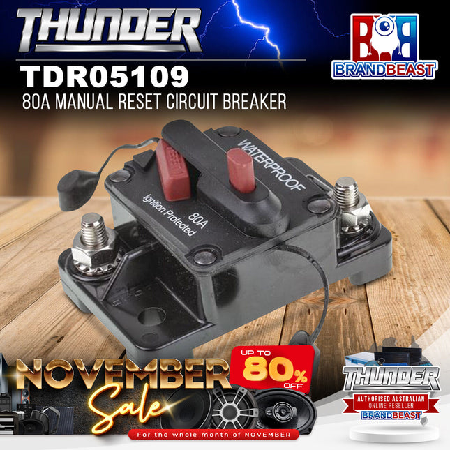 Thunder TDR05109 80A Manual Reset Circuit Breaker