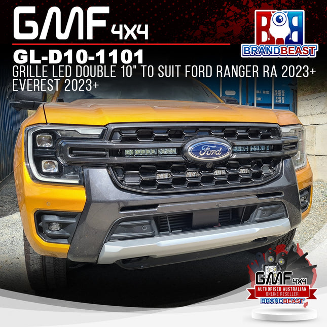 GMF4X4 GL-D10-1101 Grille LED Double 10" To Suit Ford Ranger RA 2023+ Everest 2023+