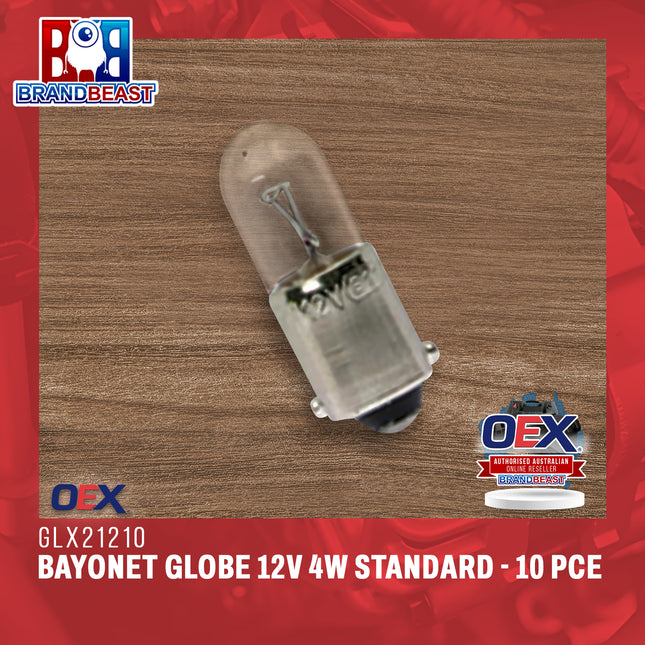 OEX GLX21210 Bayonet Globe 12V 4W Standard - 10 Pce