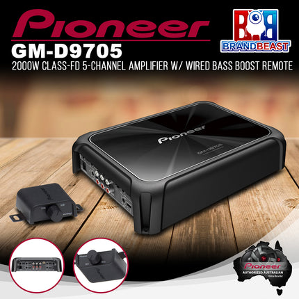 Pioneer GM-D9705 2000W Class-D 5 Channel Amplifier with Wired Bass Boost Remote