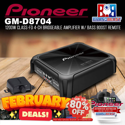 Pioneer GM-D8704 1200W Class-FD 4-Channel Bridgeable Amplifier