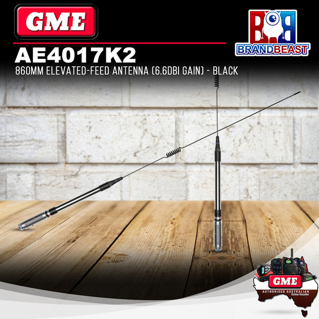 GME AE4017K2 UHF Elevated Feed Antenna Spring Black 6.6Dbi