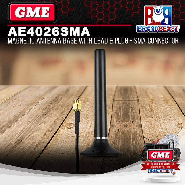 GME AE4026SMA Magnetic Antenna Base With Lead & Plug - SMA Connector