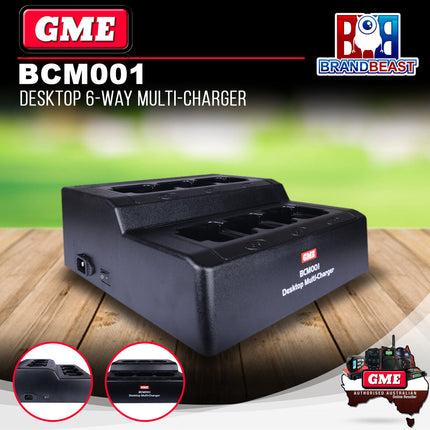 GME BCM001 Desktop 6-Way Multi-Charger