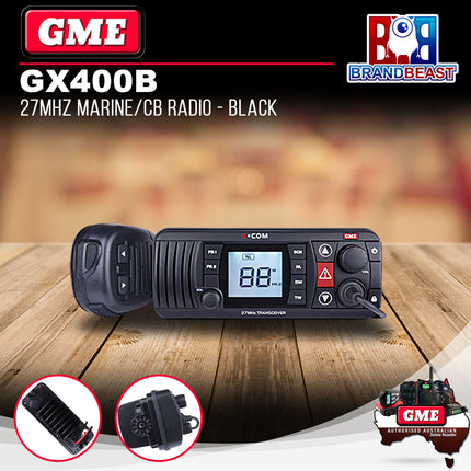 GME GX400B 27MHz Marine/CB Radio - Black