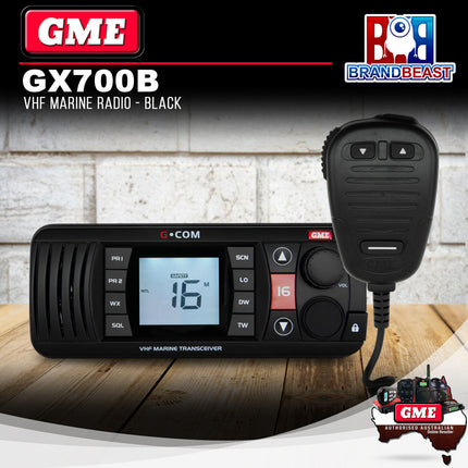 GME GX700B VHF Marine Radio - Black