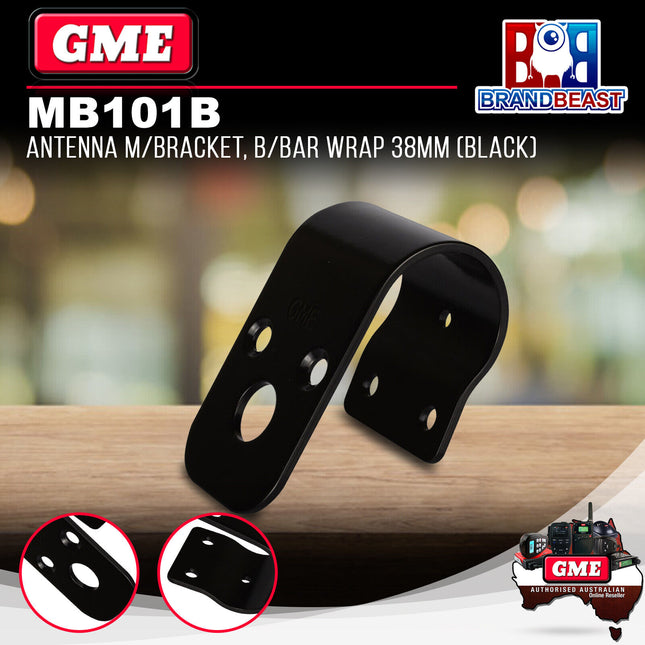 GME MB101B Antenna Mounting Bracket Bull Bar Wrap 38mm Black