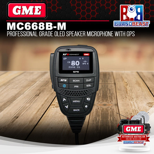 GME MC668B-M Professional Grade IP67 OLED Speaker Microphone With GPS