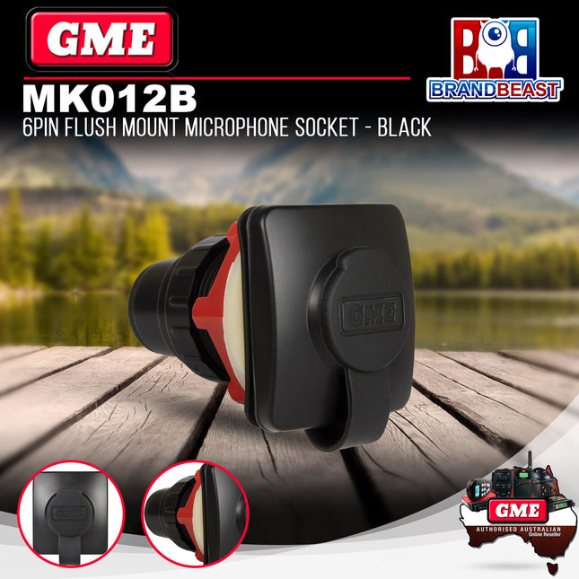 GME MK012B Flush Mount Microphone Socket Suit GX400/GX700 - Black