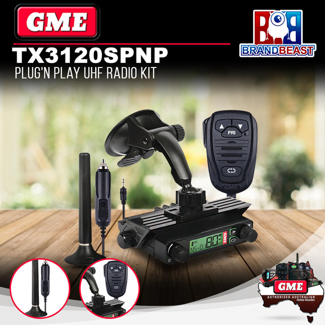 GME TX3120SPNP 5 Watt Super Compact UHF CB Radio Plug 'n' Play Kit