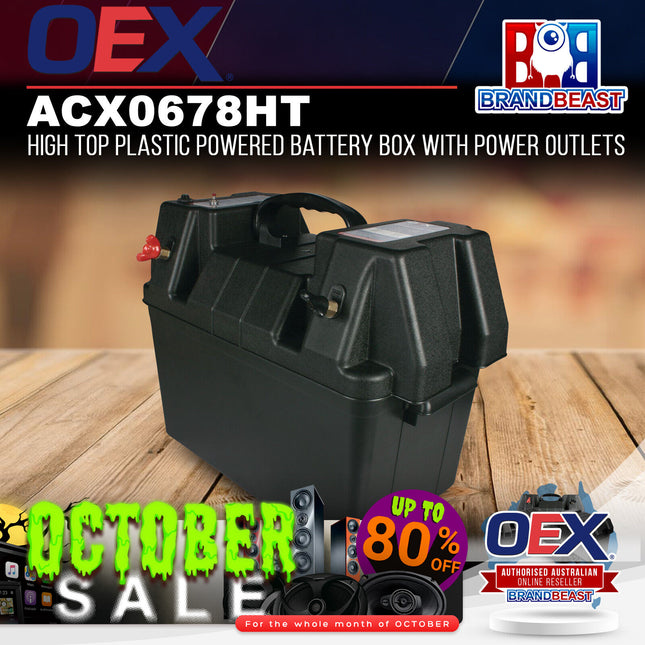 OEX ACX0678HT High Top Plastic Powered Battery Box With Power Outlets
