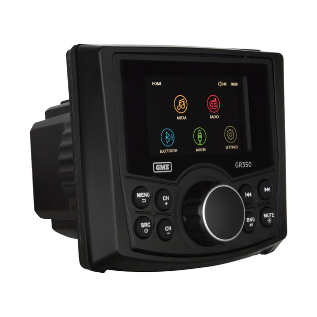 GME GR350BTB AM/FM Marine Stereo with Bluetooth & USB/AUX Input - Black