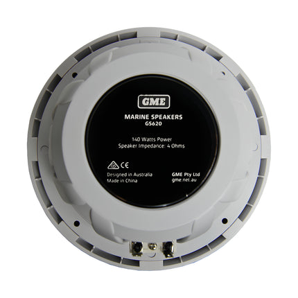 GME GS620W 140W IP54 Marine Flush Mount Speakers White