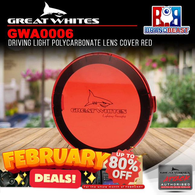 Great Whites GWA0006 Driving Light Polycarbonate Lens Cover Red