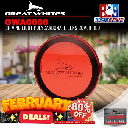 Great Whites GWA0006 Driving Light Polycarbonate Lens Cover Red