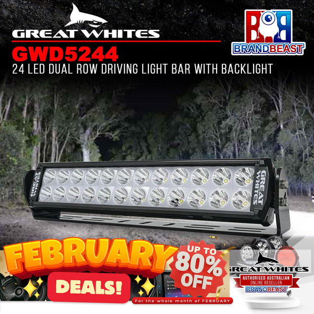 Great Whites GWD5244 24 LED Dual Row Driving Light Bar with Backlight