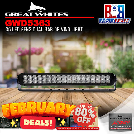 Great Whites GWD5363 36 LED Gen2 Dual Bar Driving Light