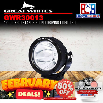 Great Whites GWR30013 120 Long Distance Round Driving Light LED