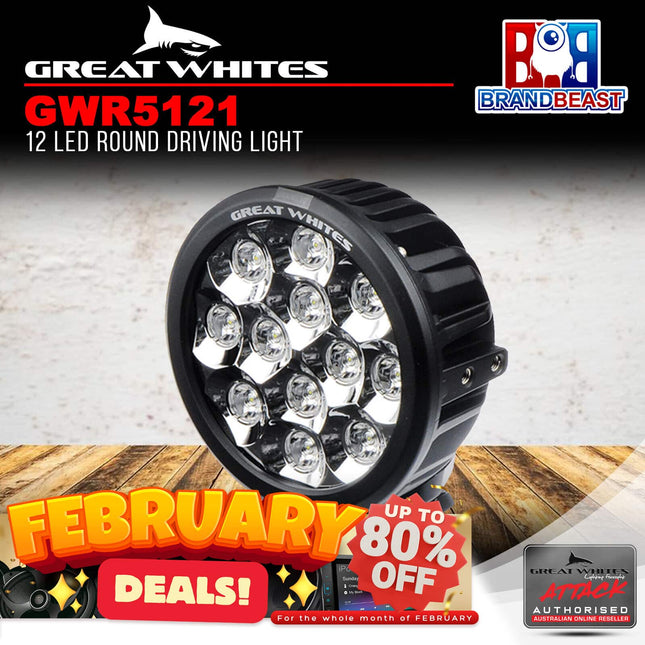 Great Whites GWR5121 12 LED Round Driving Light