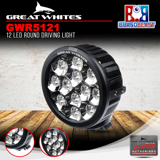 Great Whites GWR5121 12 LED Round Driving Light